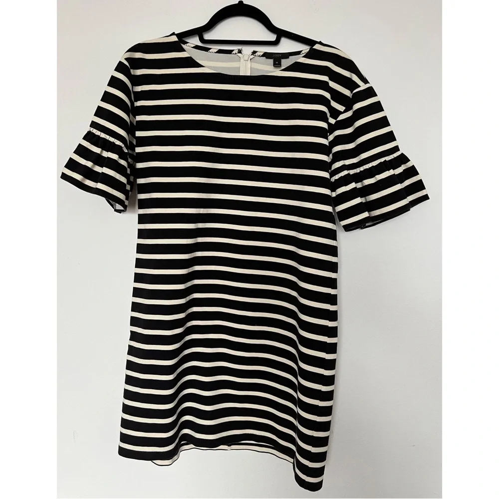 J.Crew midi striped navy/white dress